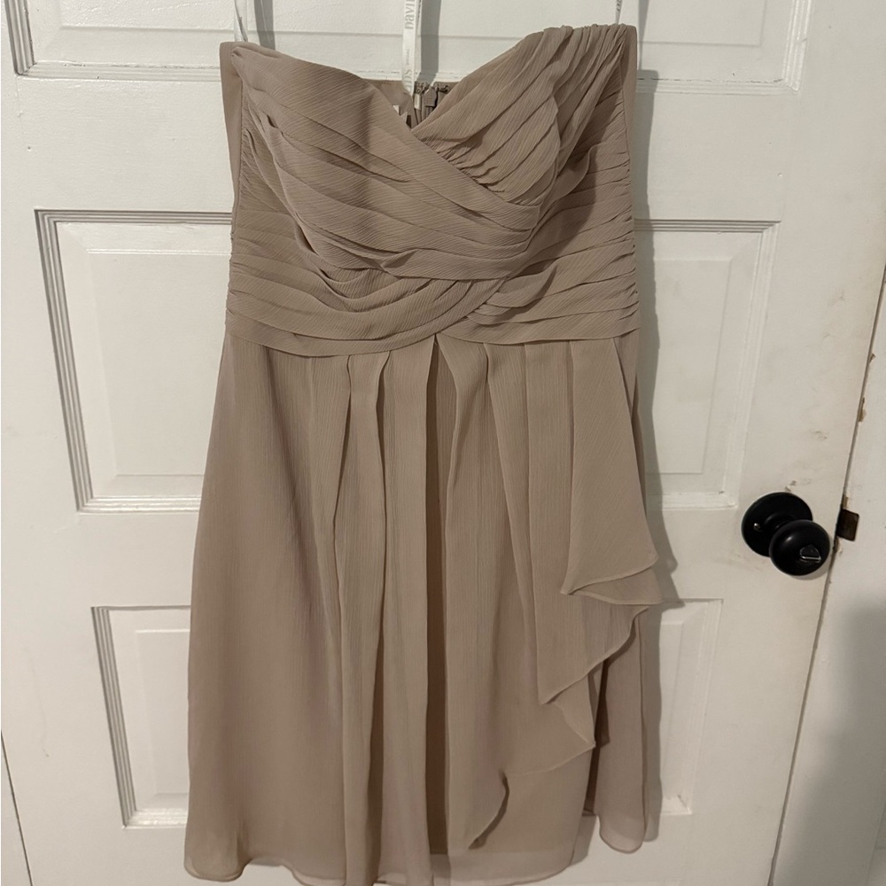 David's Bridal Strapless champagne color Dress
